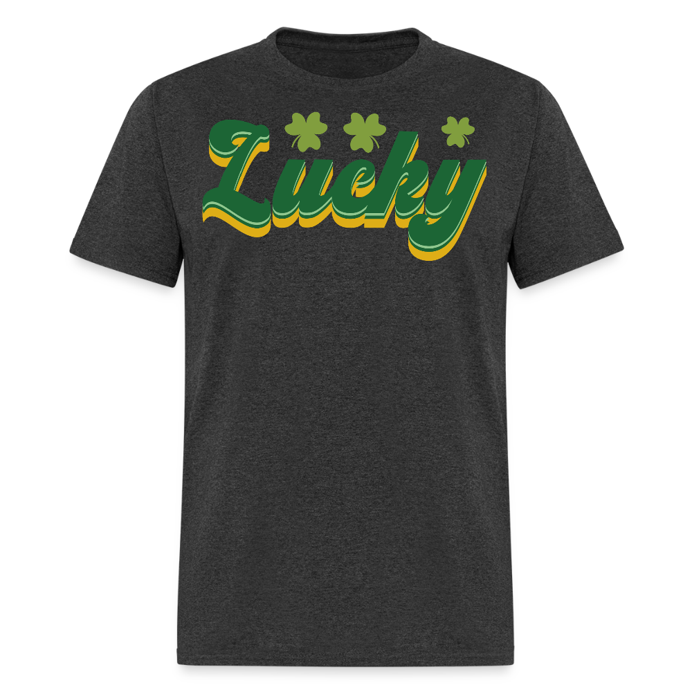 Green Shamrock Lucky Tee For St Patrick’s Day T-shirt - heather black