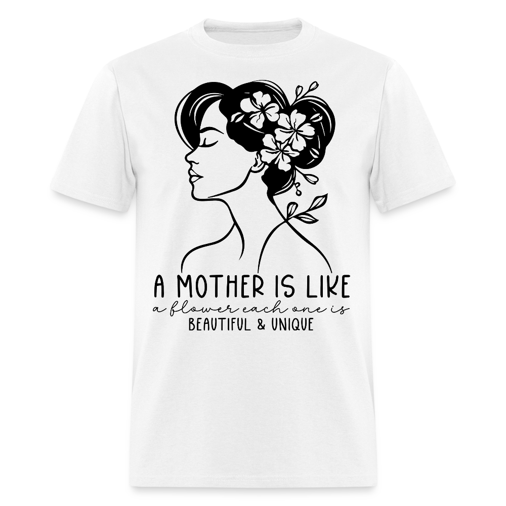 Women's Floral Design Tee Beautiful & Unique Mom T-shirt - white