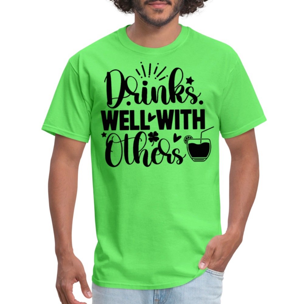 St. Patrick's Day Tee – Drinks Well with Others Shirt - kiwi