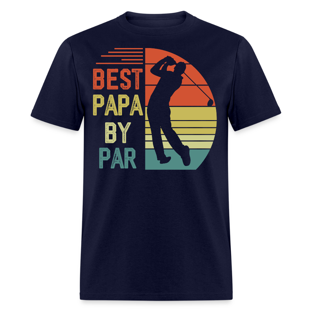 Best Papa By Par Unique Dad Golf T-shirt - navy