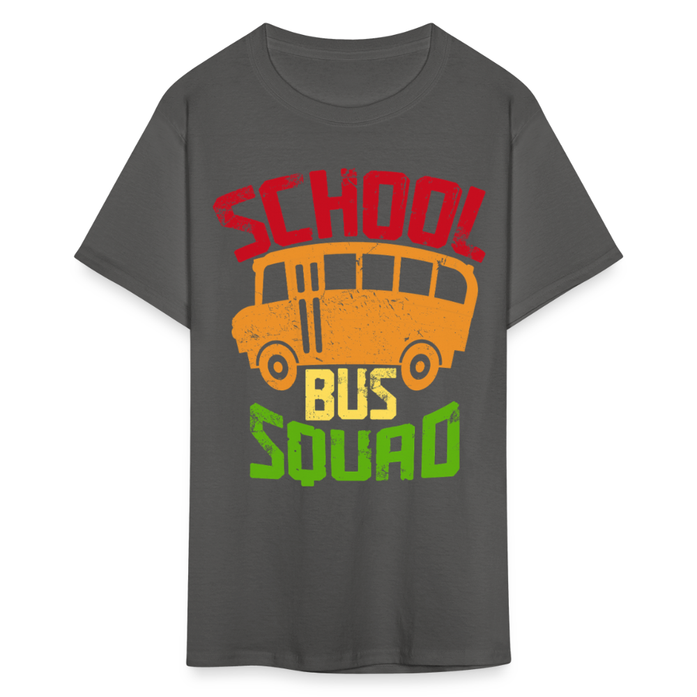 Vintage School Bus Tee for Drivers & Staff School Bus Squad T-shirt - charcoal