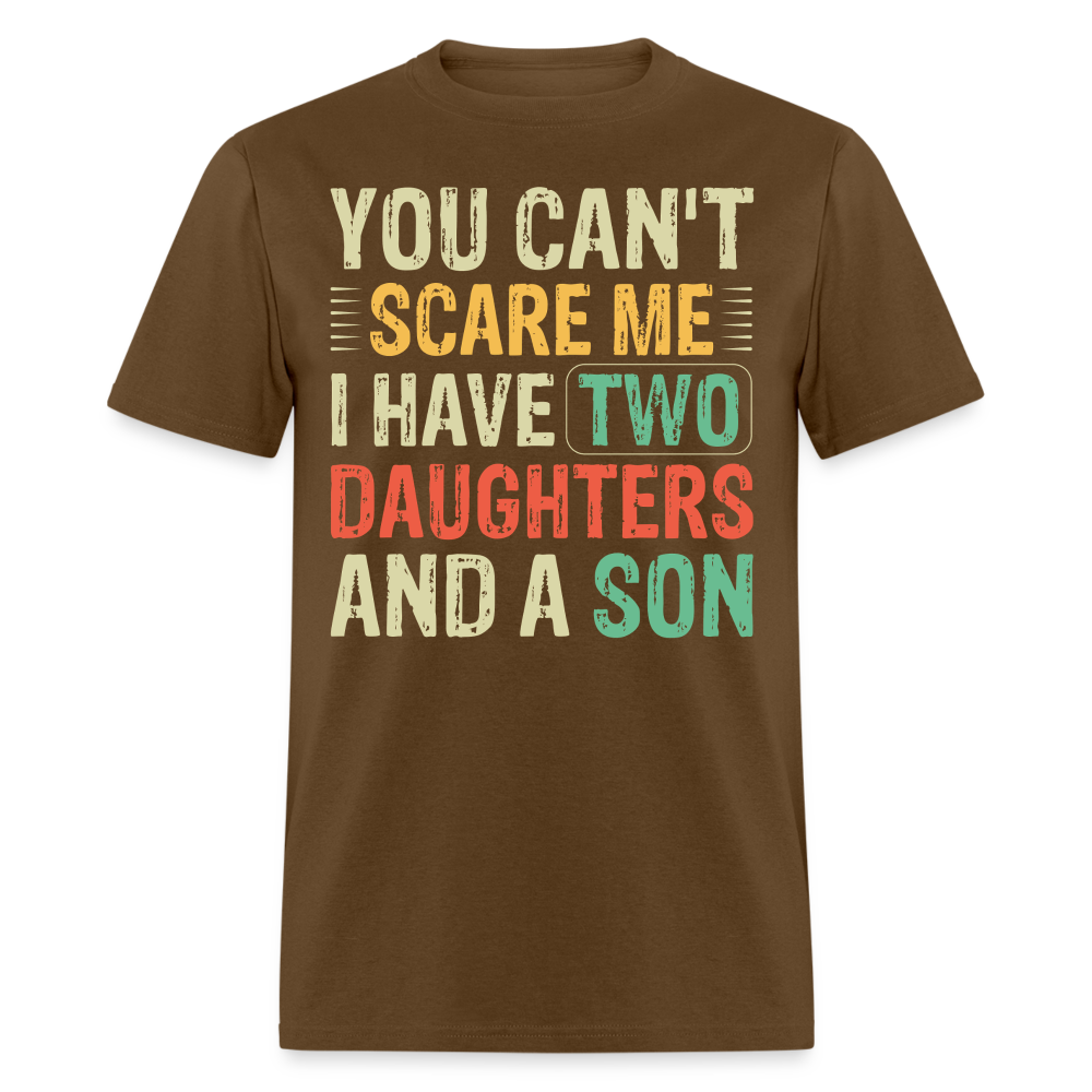 Funny T shirts for Parents with Kids I Have 2 Daughters & A Son T-Shirt - brown