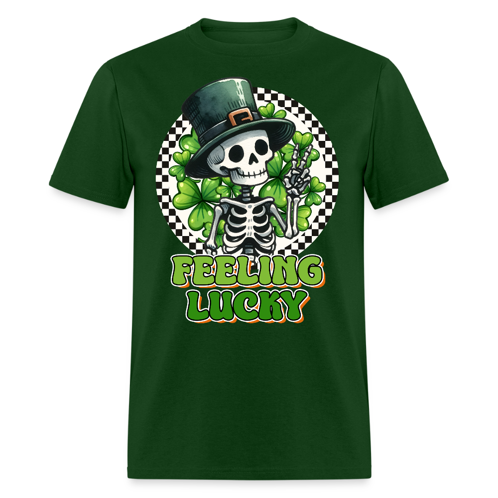 Feeling lucky St Patrick’s Day Skeleton T-shirt - forest green