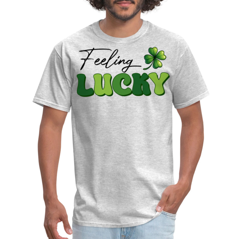 Green Four-leaf Clover Lucky Charm T-shirt - heather gray