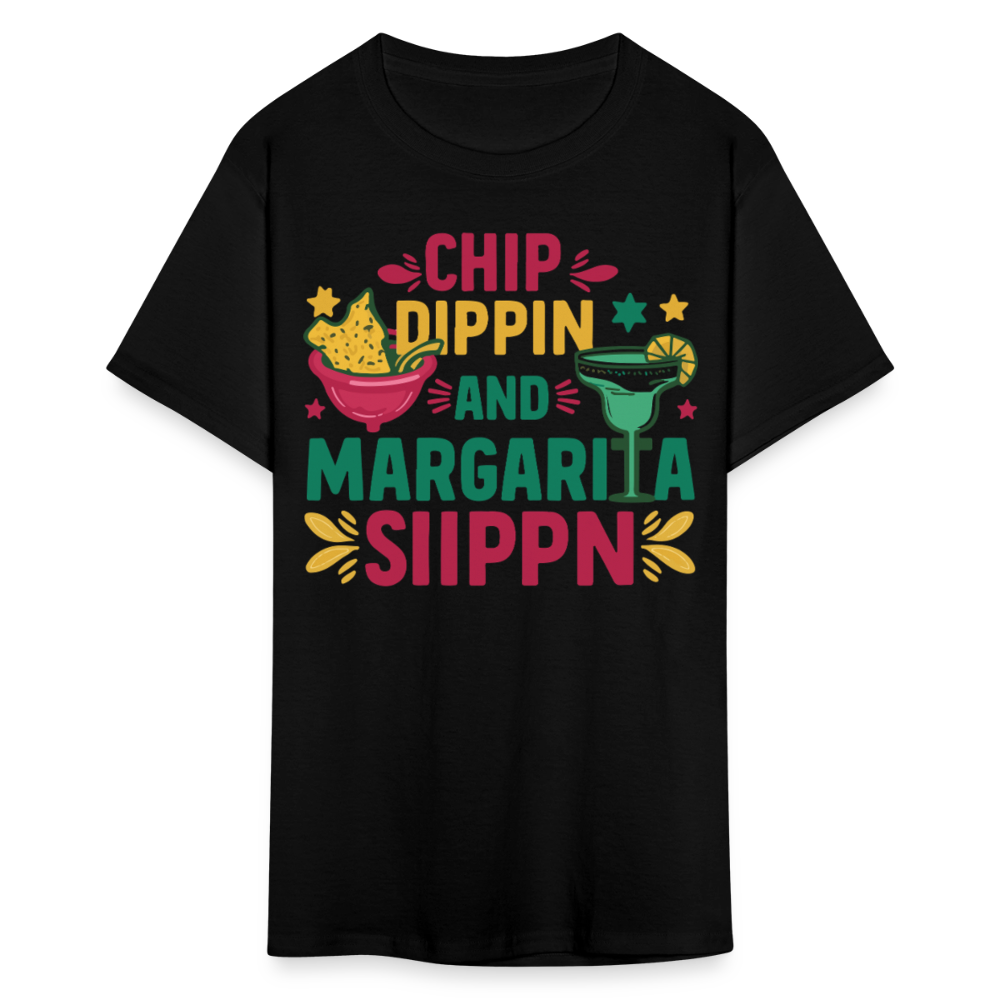 Chips And Dip Party Outfit Fun Margarita Drinking T-shirt - black