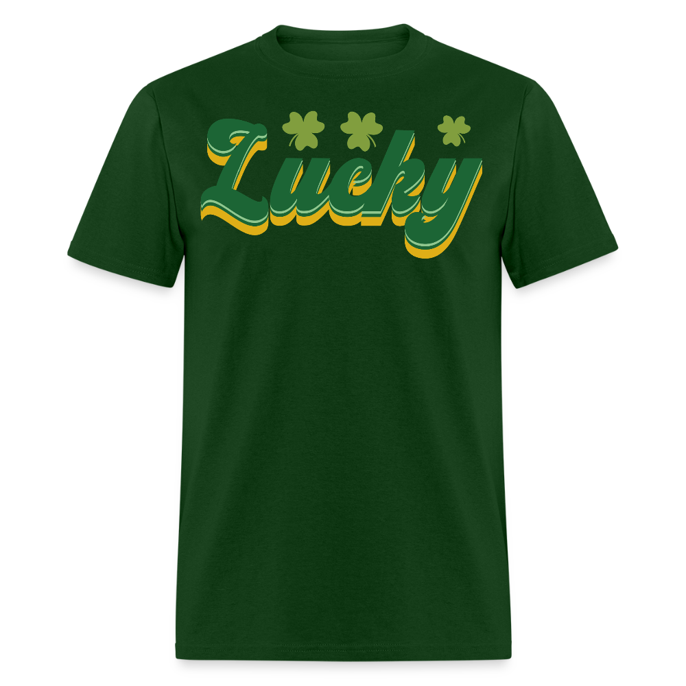 Green Shamrock Lucky Tee For St Patrick’s Day T-shirt - forest green