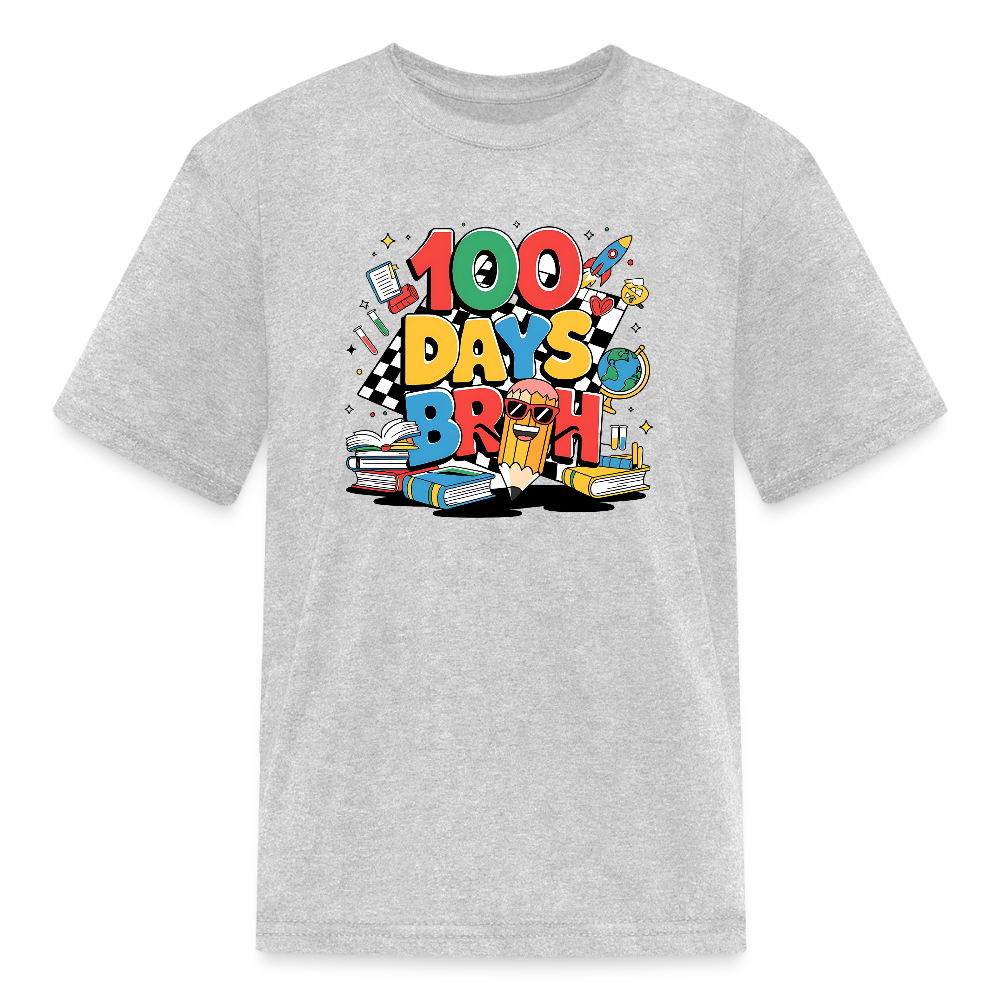 100 Days Of School Shirt For Kids School Milestone T-shirt - heather gray