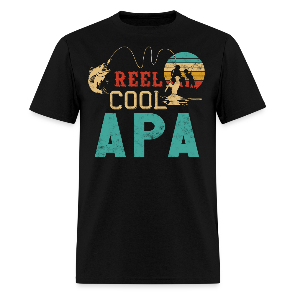 Reel Cool Apa Father’s Day Fishing  T-shirt - black