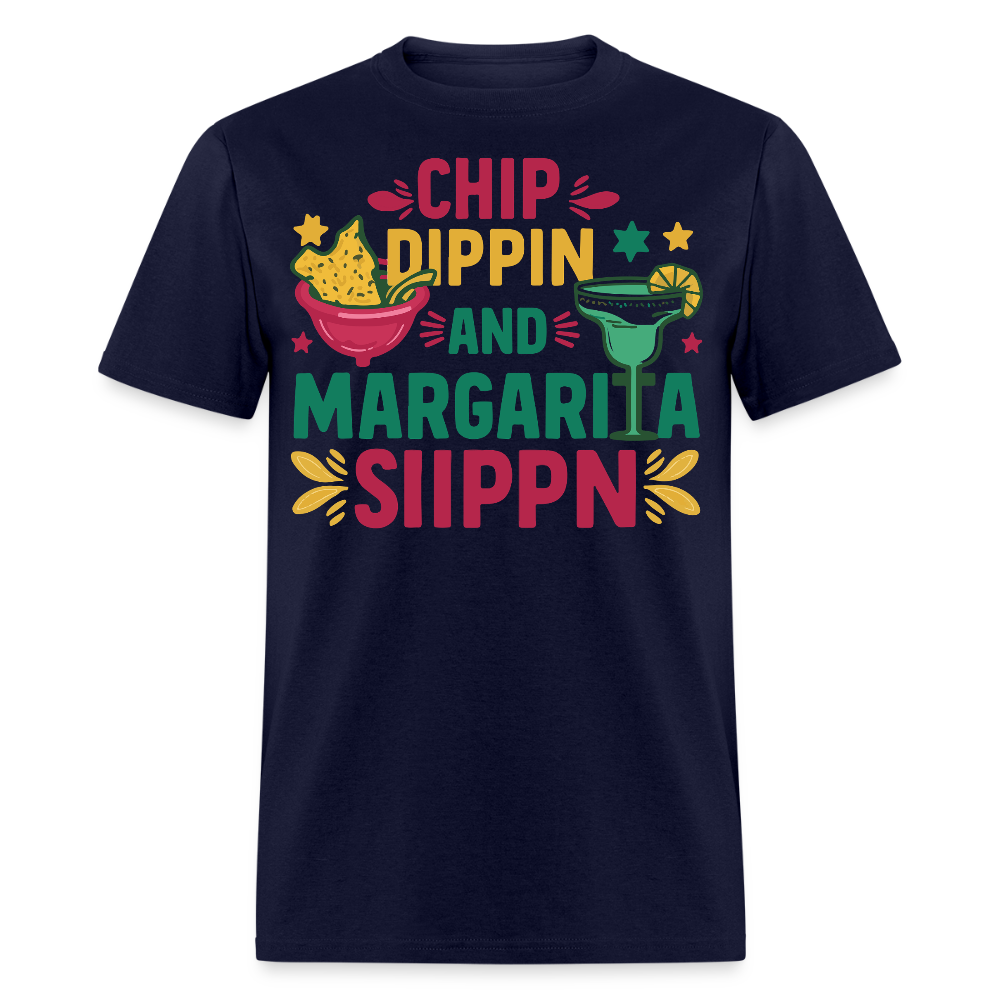 Chips And Dip Party Outfit Fun Margarita Drinking T-shirt - navy