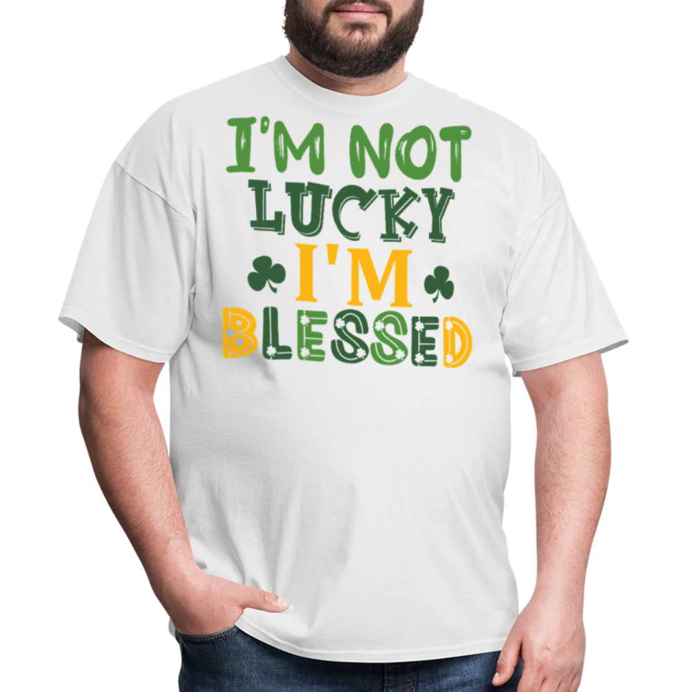 I’m Not Lucky I’m Blessed Tee St Patrick’s Day Faith T-shirt - white