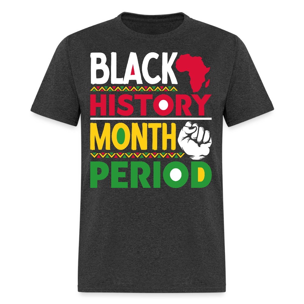 Black pride Fist Graphic Tee Black History Month Celebration T-shirt - heather black