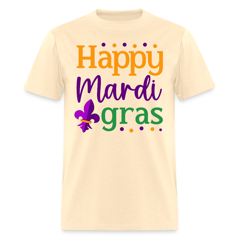 Colorful Mardi Gras Parade Tee Happy Mardi Gras T-shirt - natural