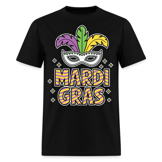 Funny And Stylish Mardi Gras Parade Tee Colorful Masquerade Mask T-shirt - black