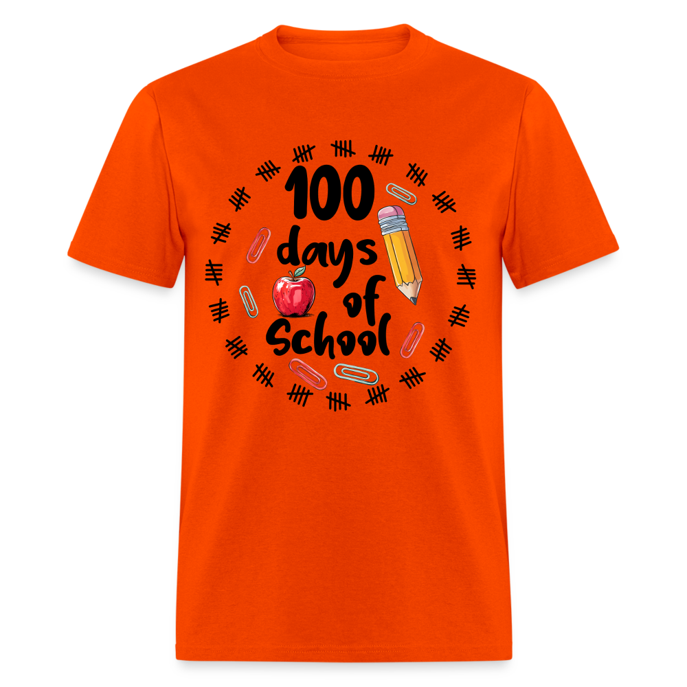 100 Days of School Shirt For Teachers Dino 100th Oay Of School T-shirt - orange