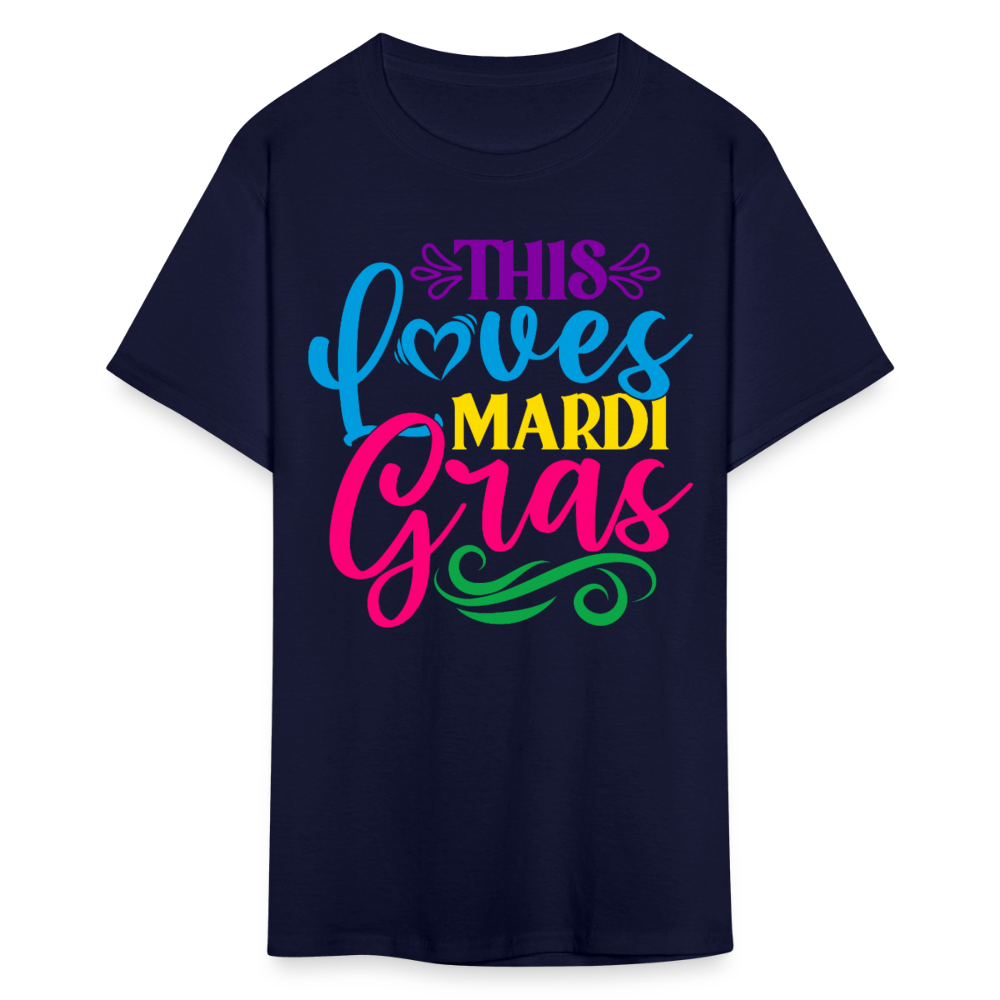 Colorful Loves Mardi Gras Festival Unisex T-shirt - navy