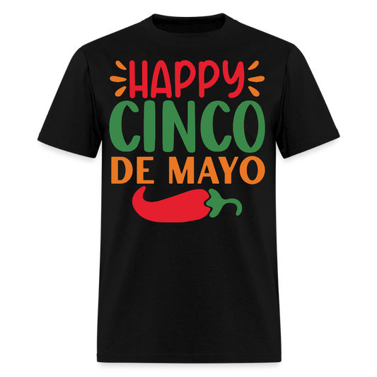 Colorful Happy Cinco de Mayo Fiesta T-shirt - black