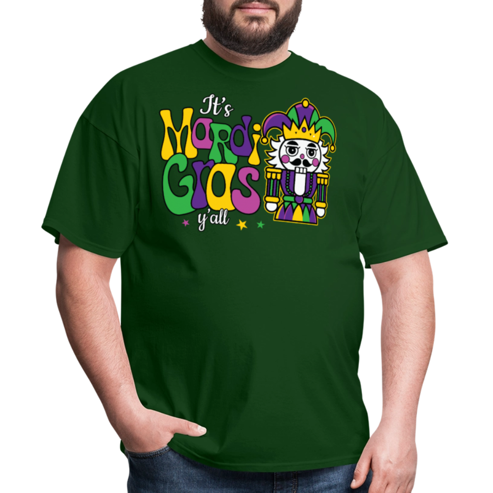 New Orleans festival Tee Mardi Gras jester T-shirt - forest green