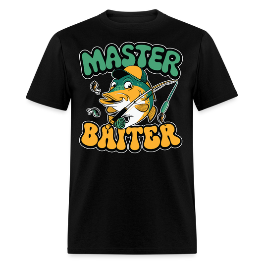 Master Baiter Humorous Bass Fishing T-shirt - black