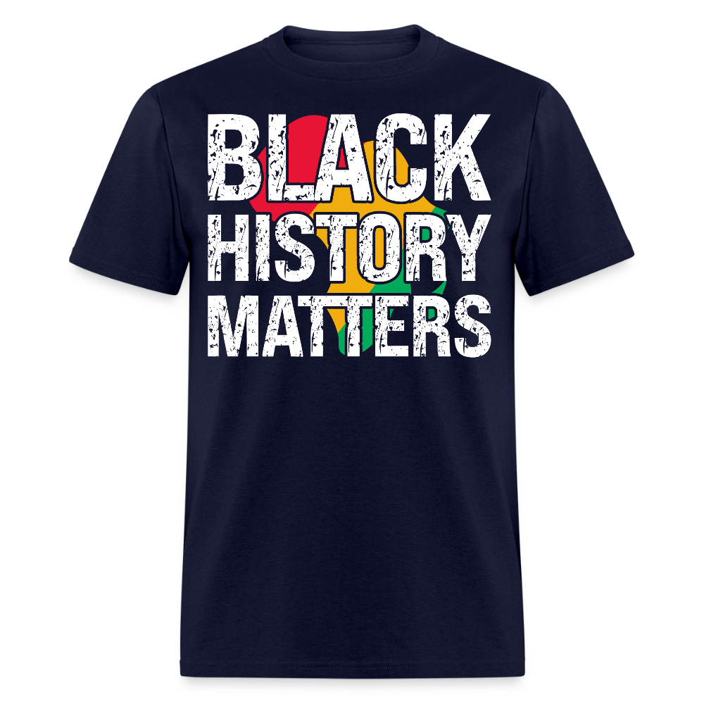 Black History Matters Graphic Tee Black Empowerment T-shirt - navy