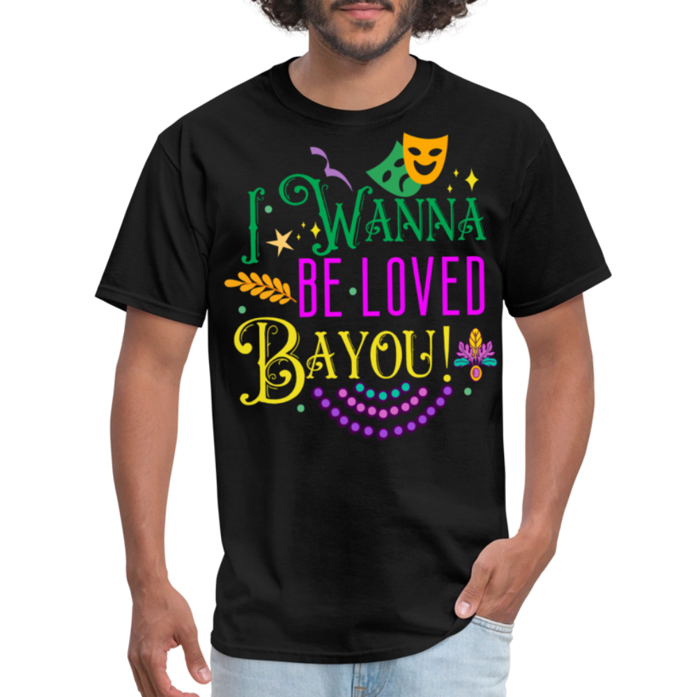 Bayou-inspired Funny Graphic Tee Mardi Gras Party T-shirt - black