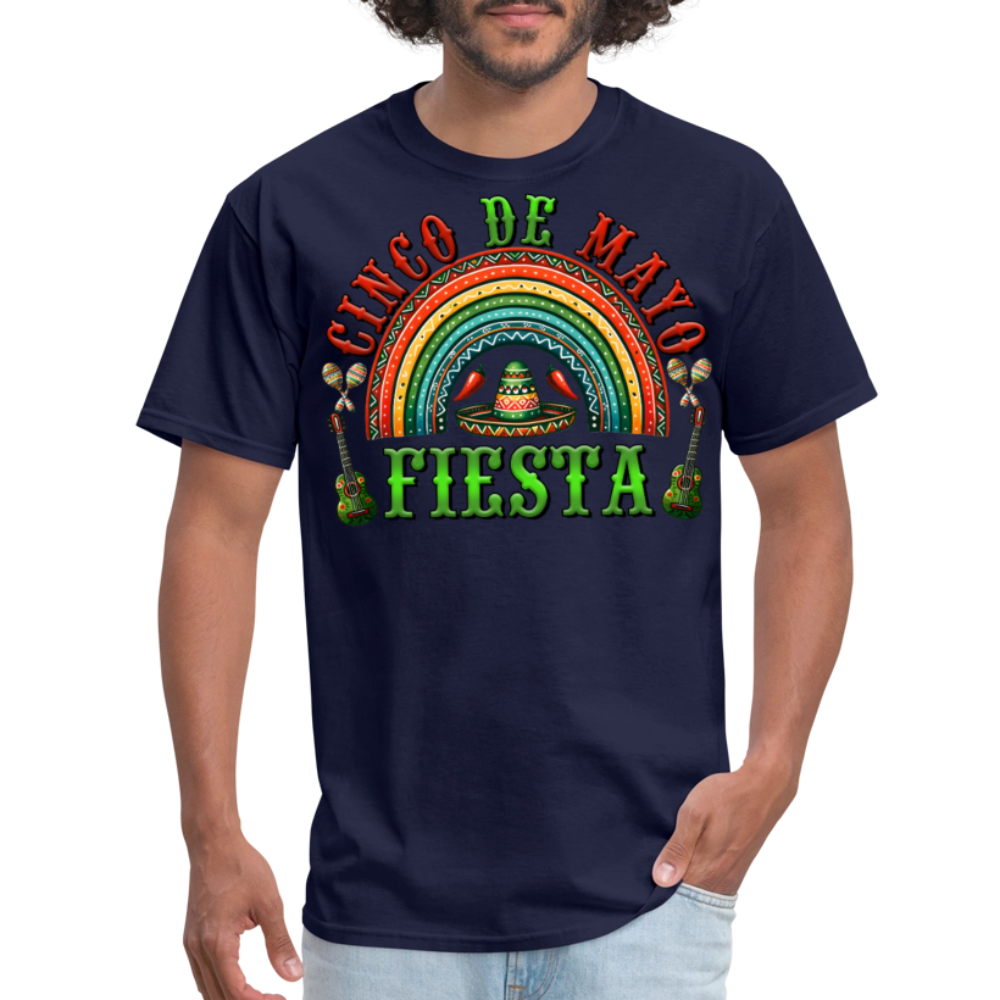 Mexican Culture-inspired Festival Tees Cinco de Mayo Fiesta T-shirt - navy