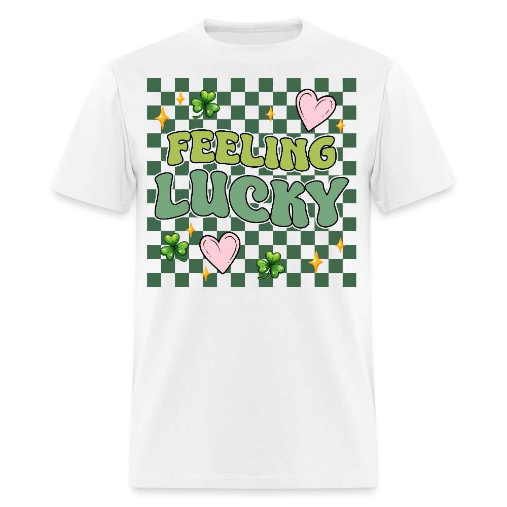 Feeling Lucky Aesthetic St Patrick’s Day T-shirt - white