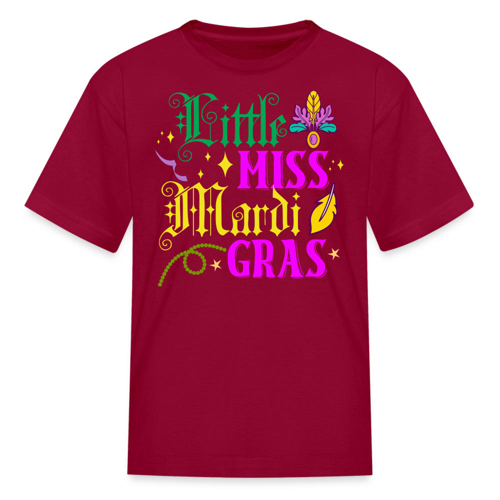 Little Miss Mardi Gras Toddler T-shirt - dark red