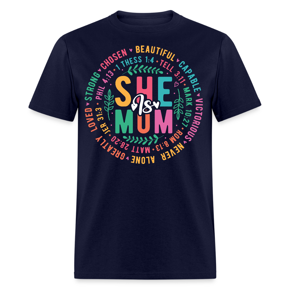 Christian Mom Tee With Bible Verses Religious Mom T-shirt - navy