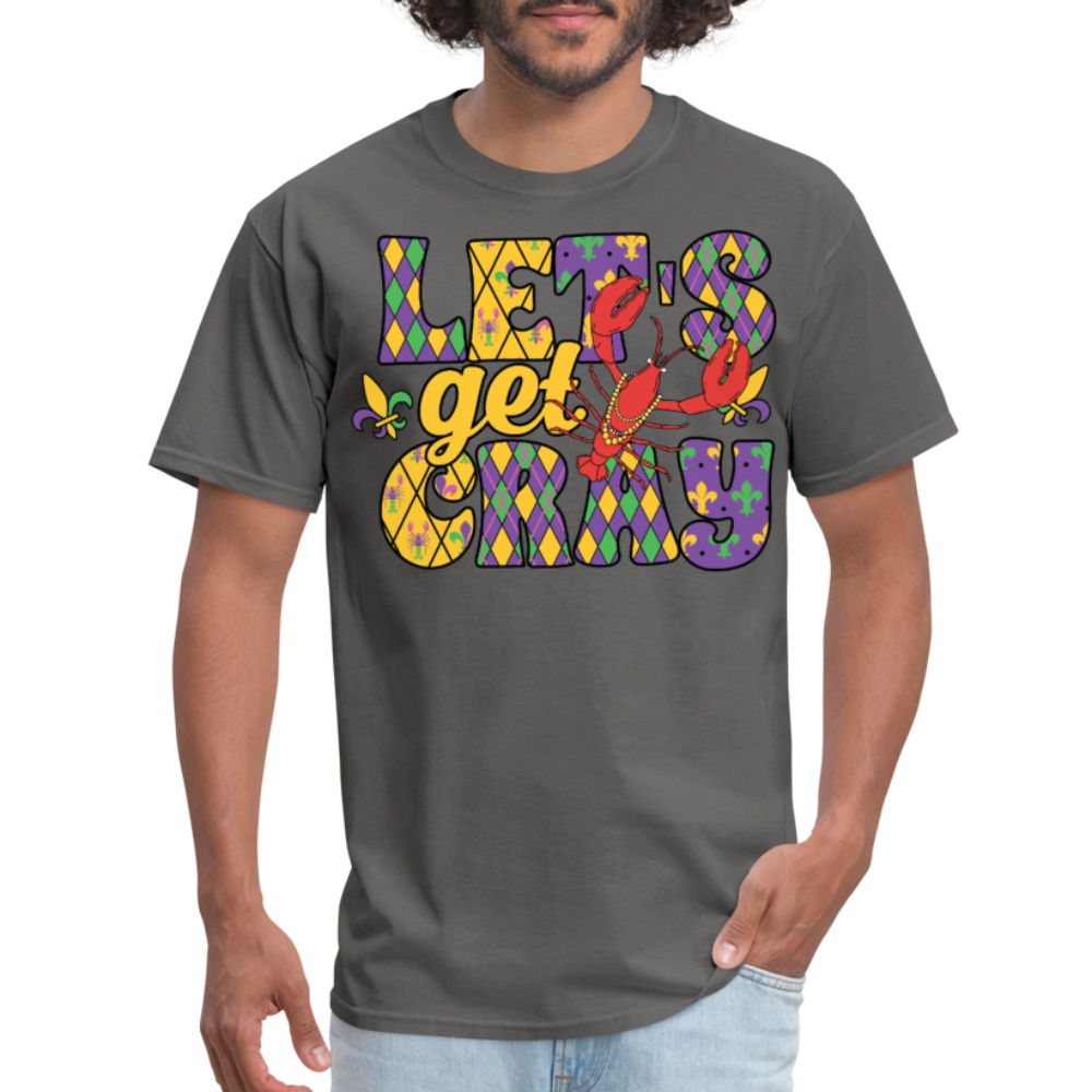 Let’s Get Cray Mardi Gras Crawfish Party T-Shirt - charcoal