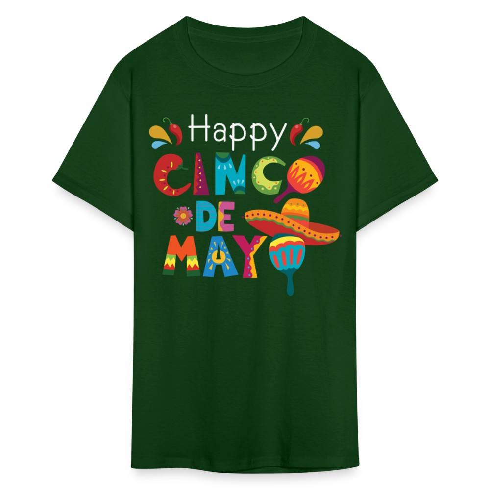 Funny Cinco De Mayo Party Outfit Colorful Mexican Fiesta T-shirt - forest green