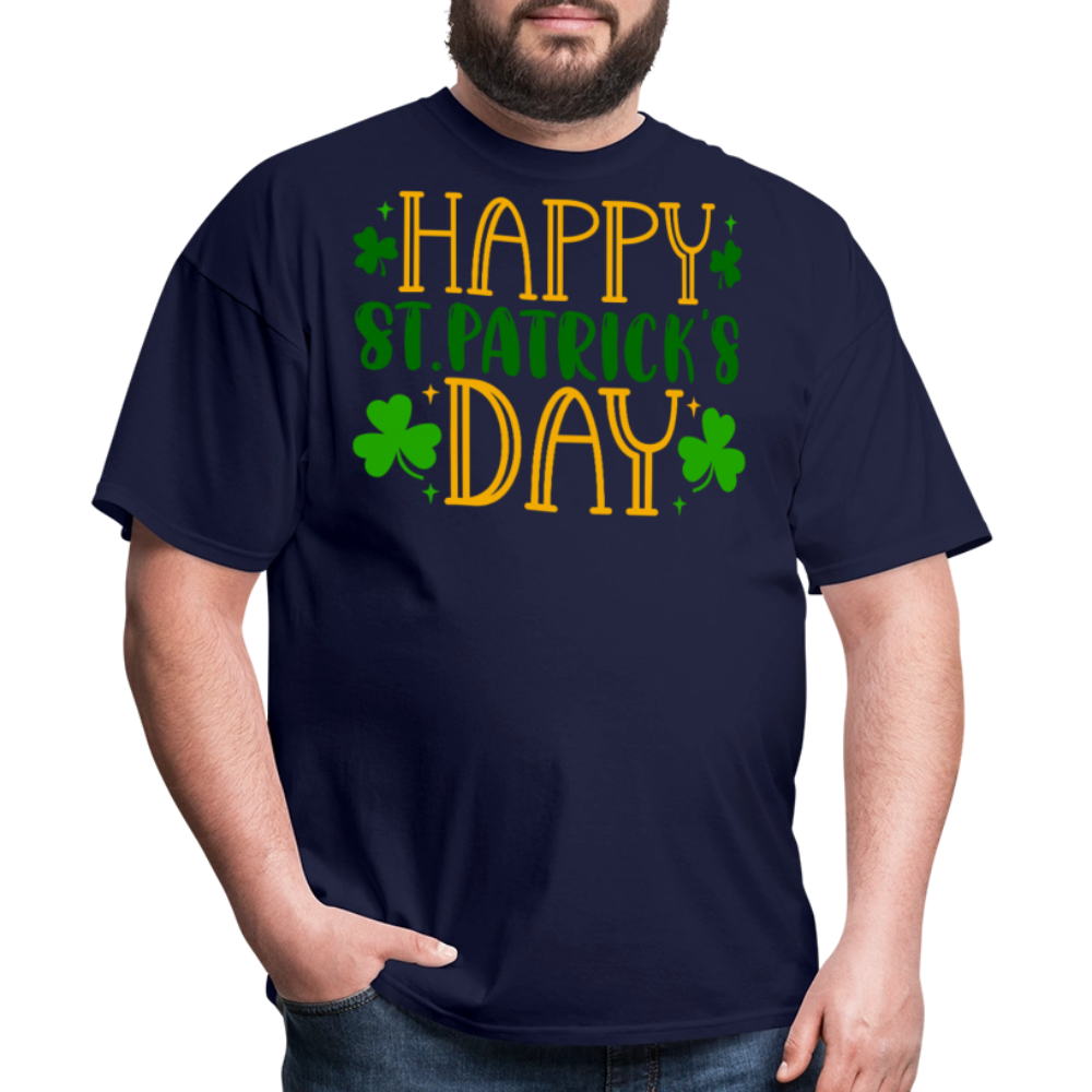 Lucky Shamrock Funny St Patrick’s Day T-shirt - navy