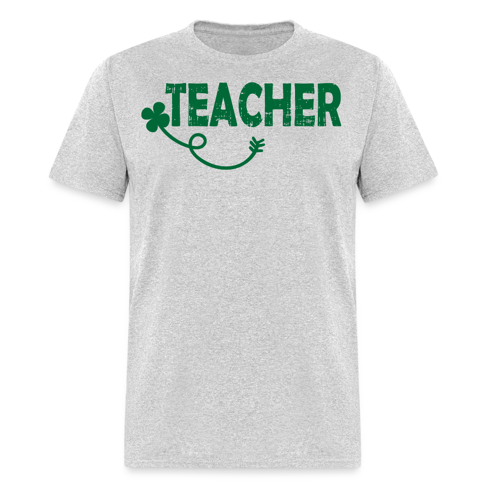 Lucky teacher St. Patrick’s Day T-shirt - heather gray