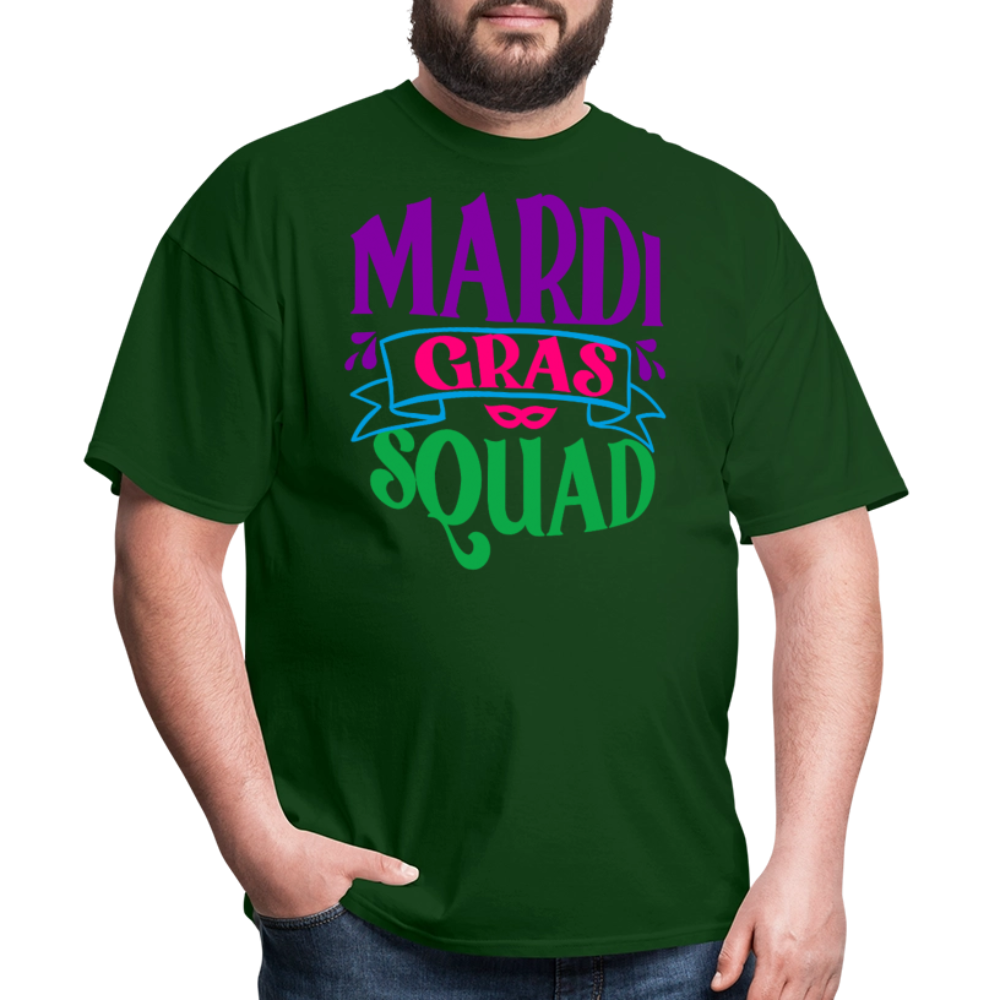 Mardi Gras Squad Matching Unisex T-Shirt - forest green