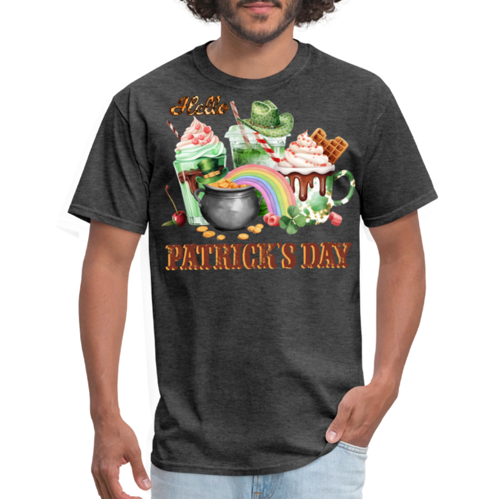 St Patrick’s Day Aesthetic Coffee Lover T-shirt - heather black