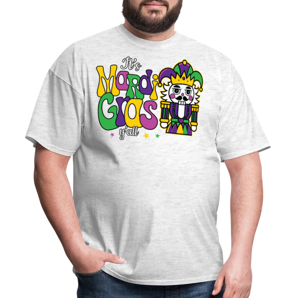 New Orleans festival Tee Mardi Gras jester T-shirt - light heather gray