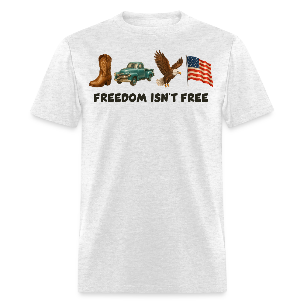 Freedom Isn’t Free Cowboy Boot Flag T-Shirt - light heather gray