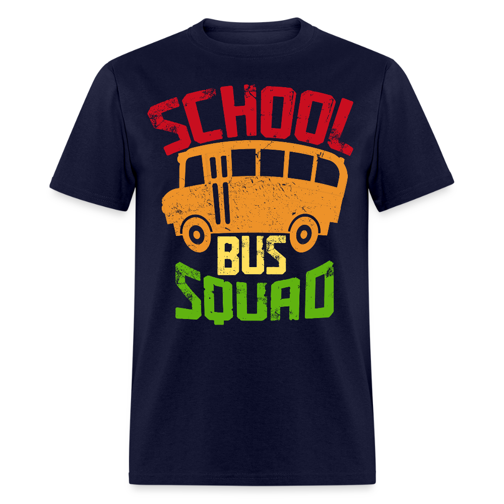 Vintage School Bus Tee for Drivers & Staff School Bus Squad T-shirt - navy