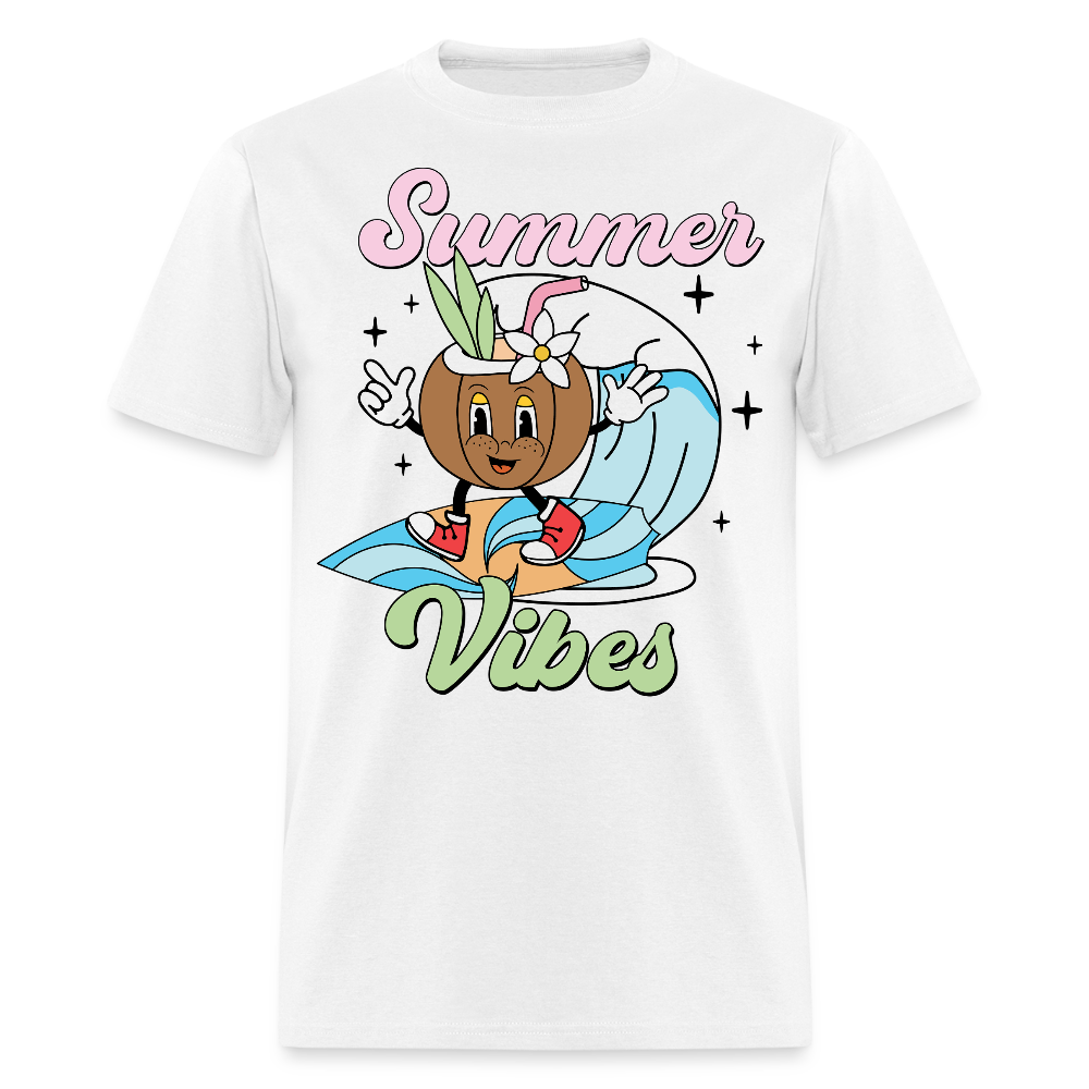 Cute Summer Vibes Tropical Coconut T-shirt - white