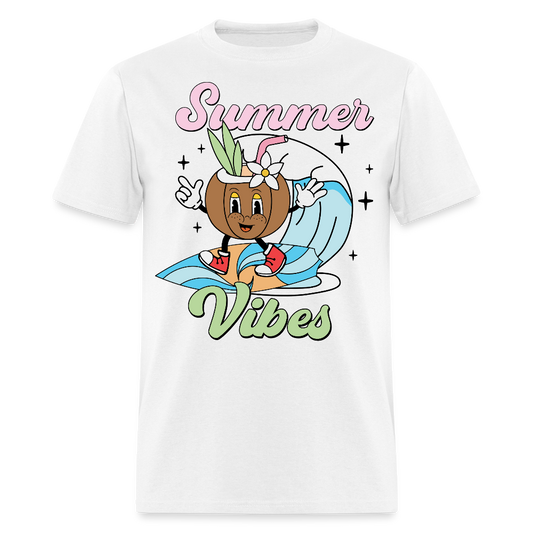 Cute Summer Vibes Tropical Coconut T-shirt - white