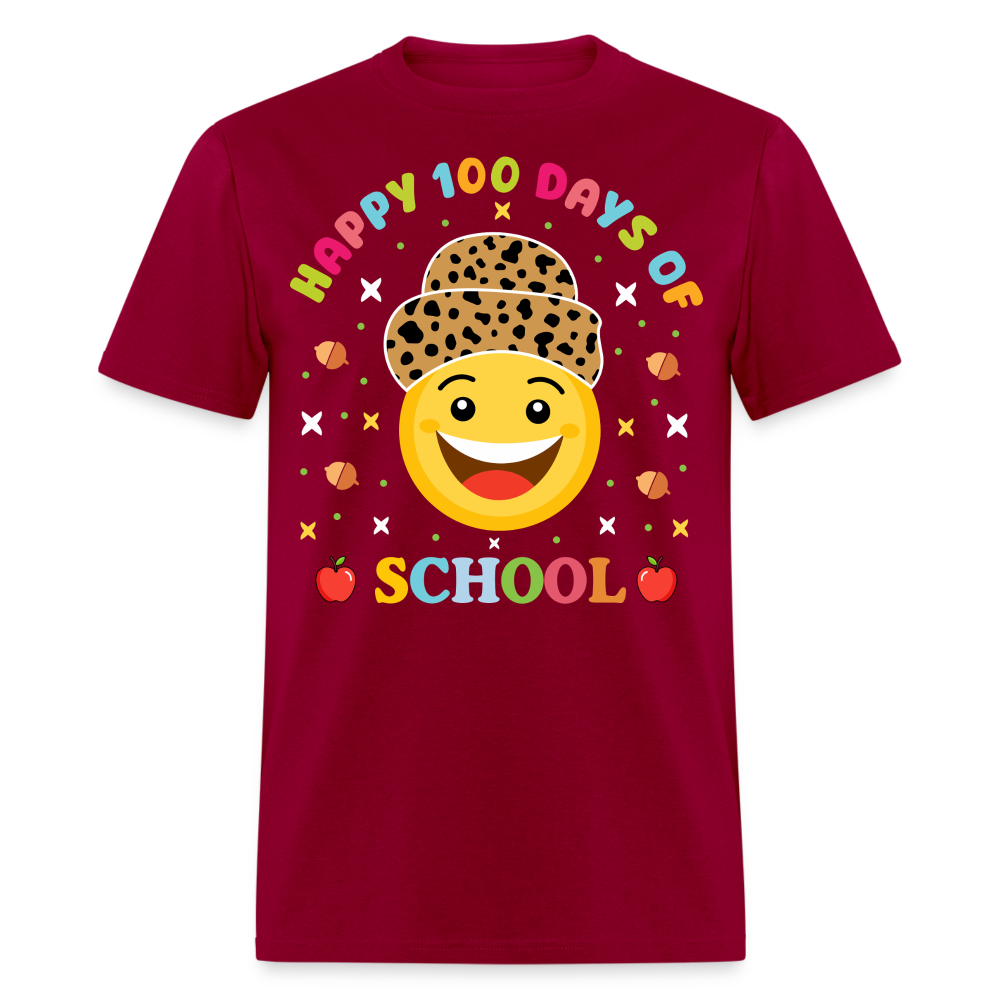 Leopard Print 100 Days Of School Shirt For Teachers Unisex T-Shirt - dark red