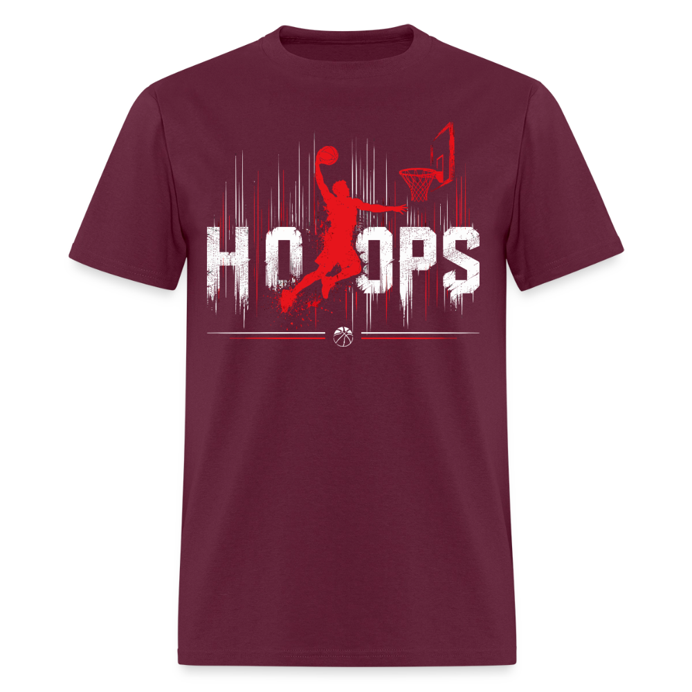Basketball Hoops Graphic Men's T-Shirt | GILDAN 5000 - burgundy