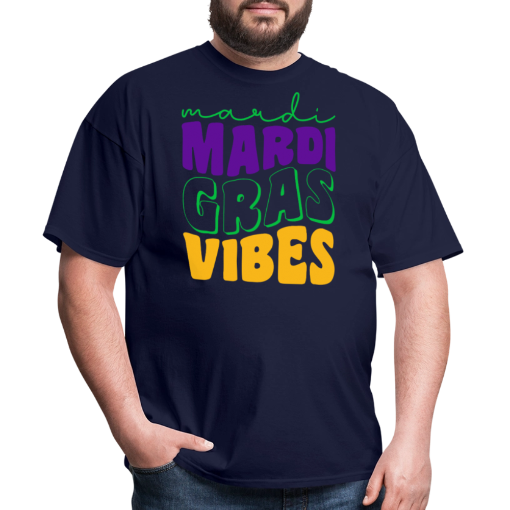 Colorful Mardi Gras Vibes Unisex T-shirt - navy