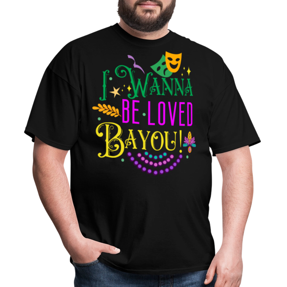 Bayou-inspired Funny Graphic Tee Mardi Gras Party T-shirt - black