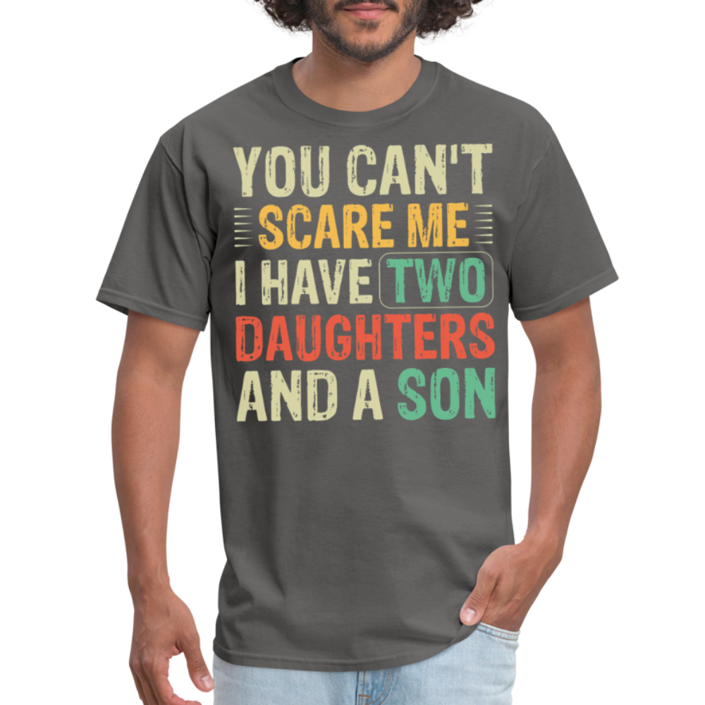 Funny T shirts for Parents with Kids I Have 2 Daughters & A Son T-Shirt - charcoal