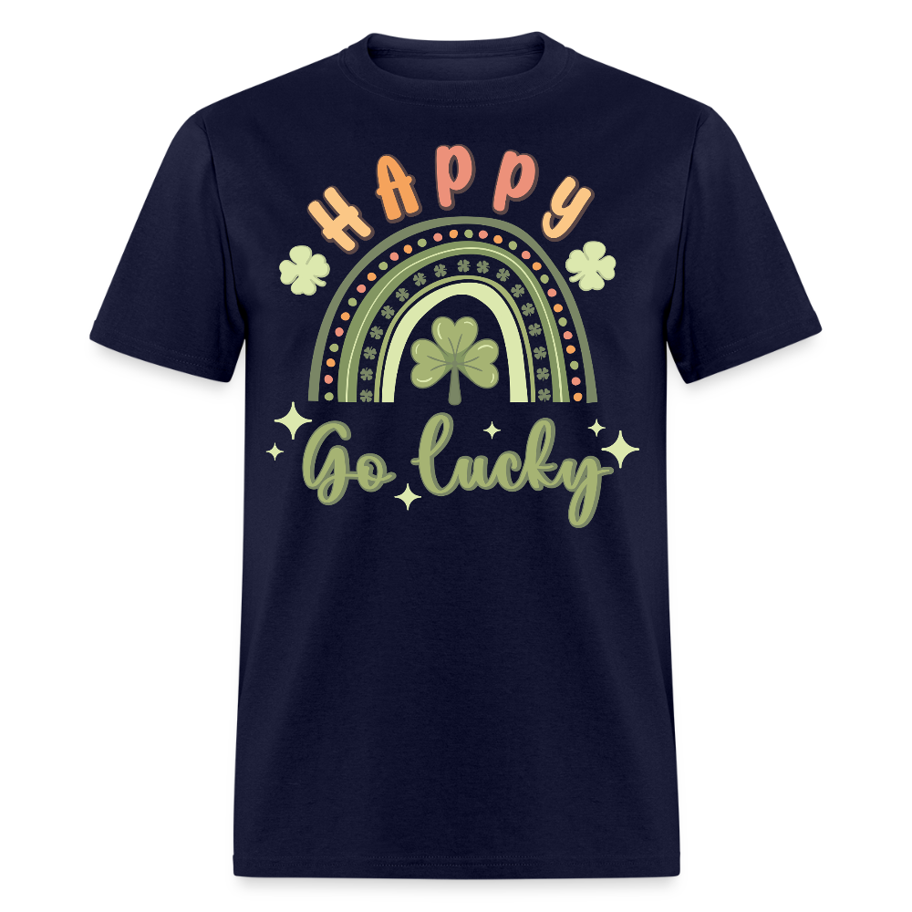 St Patrick’s Day Lucky Charm Tee Irish Shamrock Rainbow T-shirt - navy