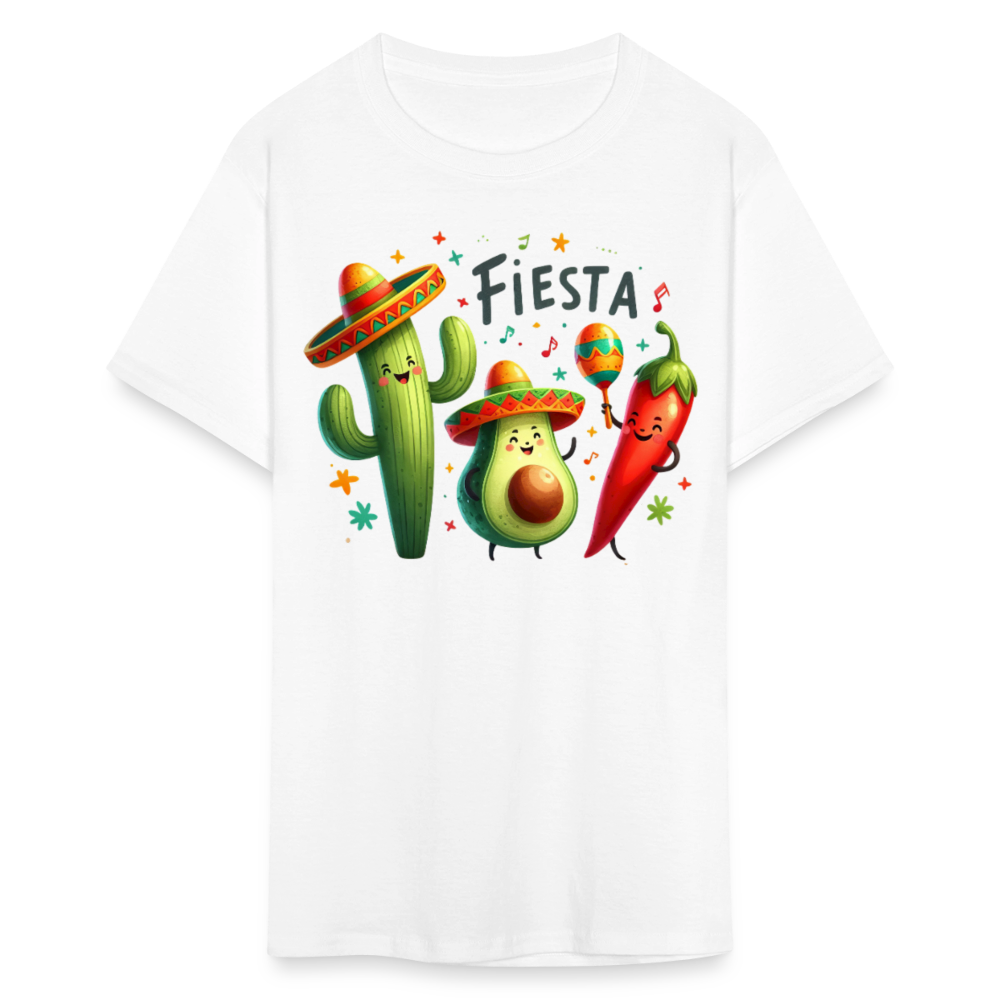 Cinco De Mayo Cartoon Design Tee Cute Avocado And Cactus Fiesta T-shirt - white