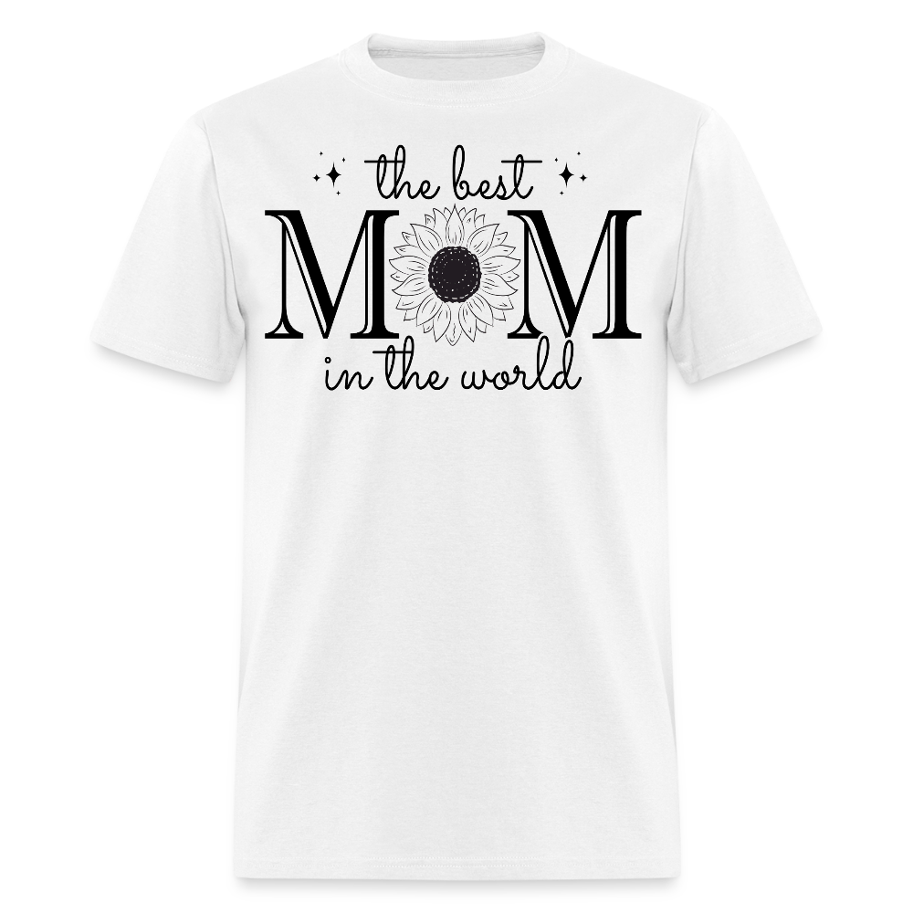Mother's Day Sunflower Print World's Best Mom T-shirt - white
