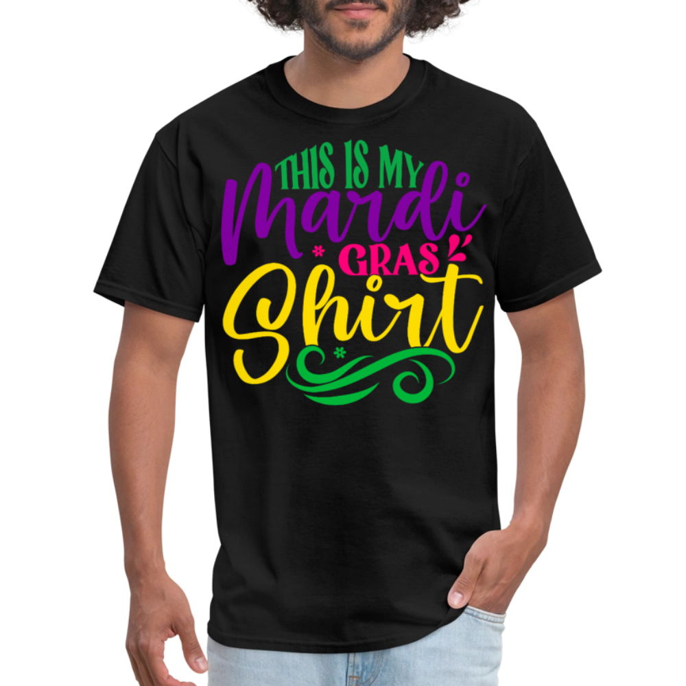 Colorful Mardi Gras T-shirt for Fat Tuesday - black