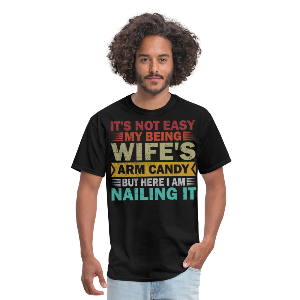 Wife’s Arm Candy Shirt Husband Humor Unisex T-Shirt - black
