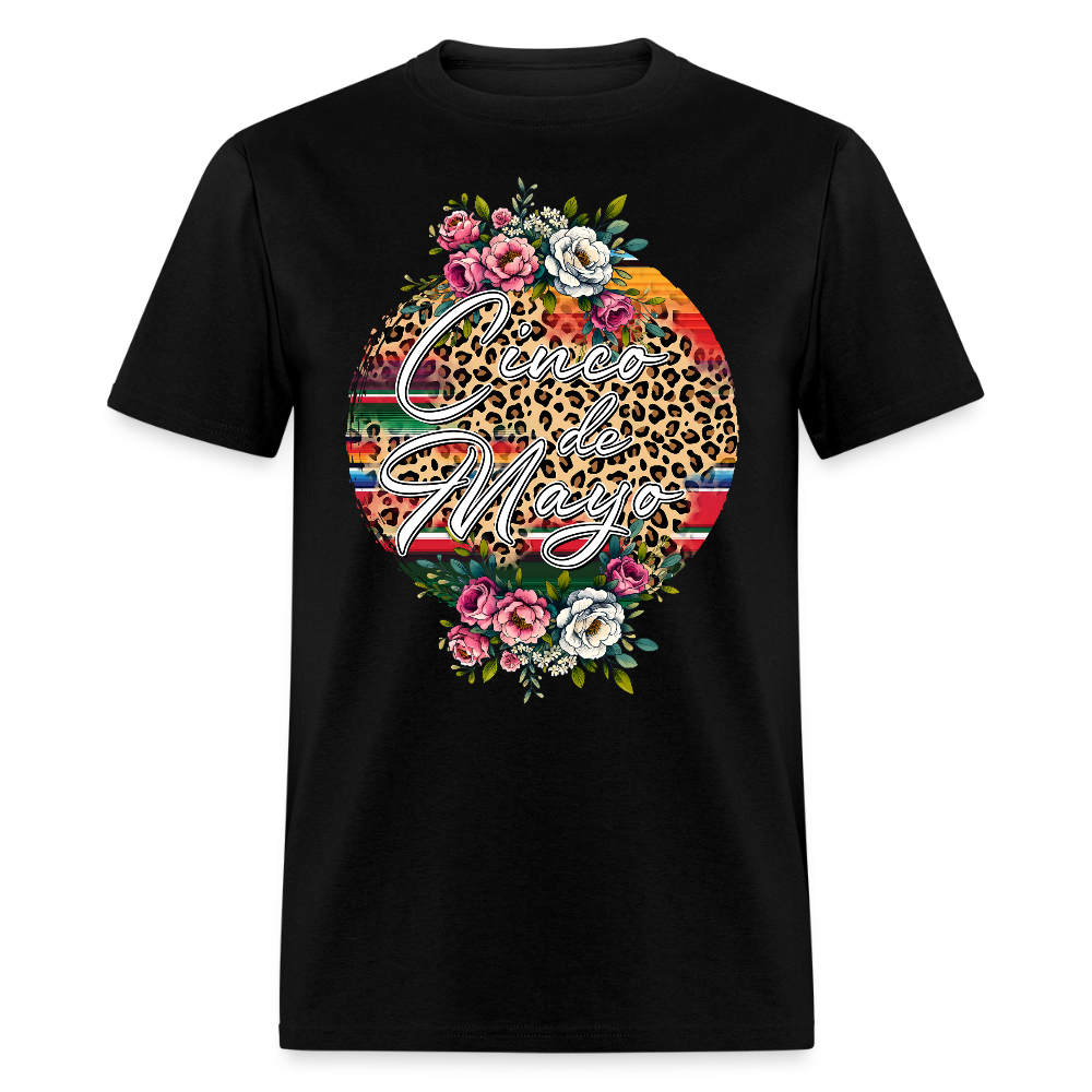 Cinco De Mayo Leopard Print Shirt Colorful Mexican Theme Women’s T-shirt - black